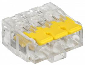 Клемма СМК (прозрачная с защелками, 3 отверстия, 0.5-4.0 мм2) 221-413