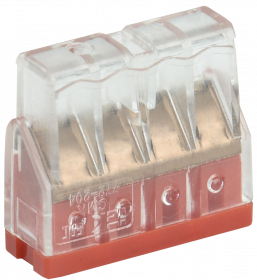 Клемма СМК (узкая прозрачная, 4 отверстия, 0.75-2.5 мм2) 081-20-22