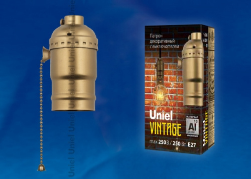 Патрон декоративный с цепочкой Е-27 (бронза)