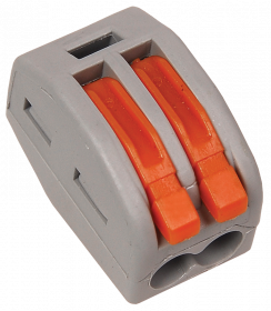 Клемма СМК (серая с защелками, 2 отверстия, 0.2-4.0 мм2) 07-5252-4