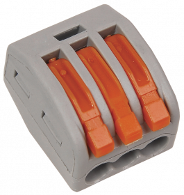 Клемма СМК (серая с защелками, 3 отверстия, 0.2-4.0 мм2) 07-5253-4