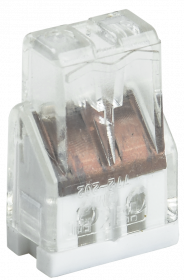 Клемма СМК (узкая прозрачная, 2 отверстия, 0.75-2.5 мм2) 081-20-20