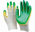 Перчатки ХБ с зелёным латексным покрытием
